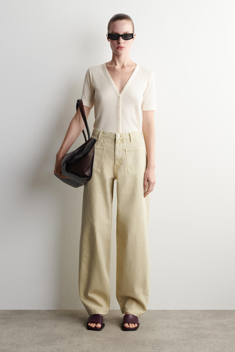 パッチポケット ストレートジーンズ